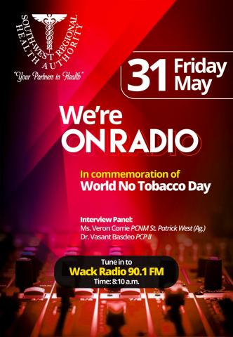 We're on Radio this Friday for World No Tobacco Day