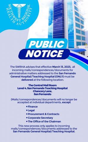 Public Notice - Central Mail Room