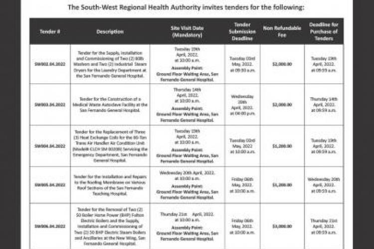Tenders Ad - April 2022
