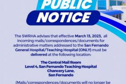 Public Notice - Central Mail Room