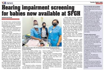 Hearing Impairment Screening for babies at SFGH 